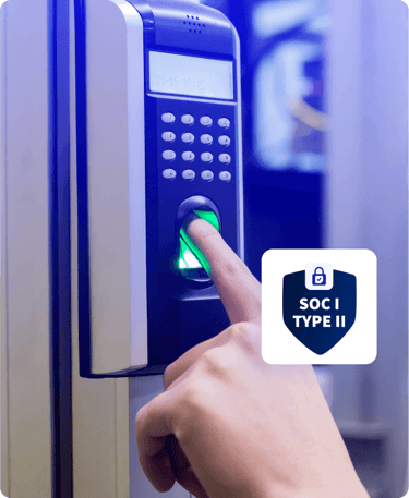 Scanning finger on security device