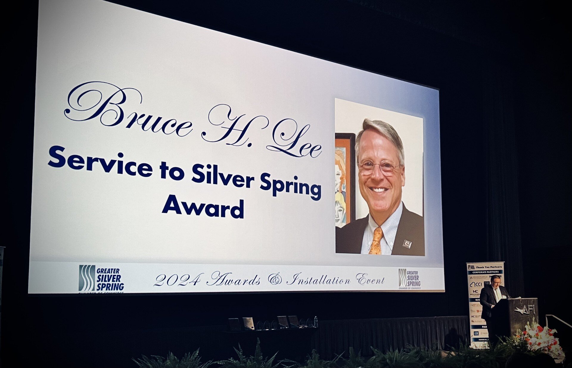 Ed Fineran Receives Bruce Lee Service to Silver Spring Award